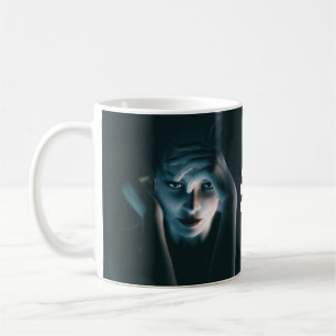 Beautiful thinking female. Customisable text on Coffee Mug
