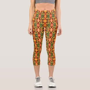 Beautiful Three Sunflowers - Migned Art Painting Capri Leggings