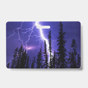 beautiful thunder over the forest ID badge