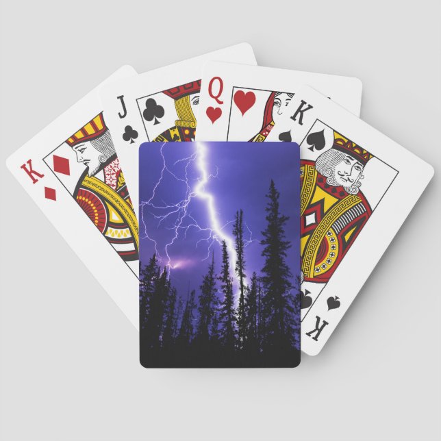 beautiful thunder over the forest playing cards (Back)