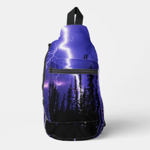 beautiful thunder over the forest sling bag