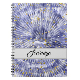 Beautiful tie and dye pattern personalized notebook