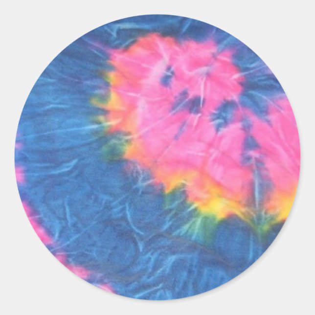 Beautiful Tie Dye Stickers-Retro Classic Round Sticker (Front)