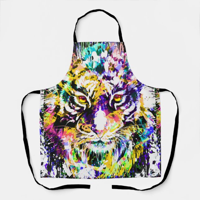 Beautiful Tiger Apron | Colourful Tiger Apron  (Front)