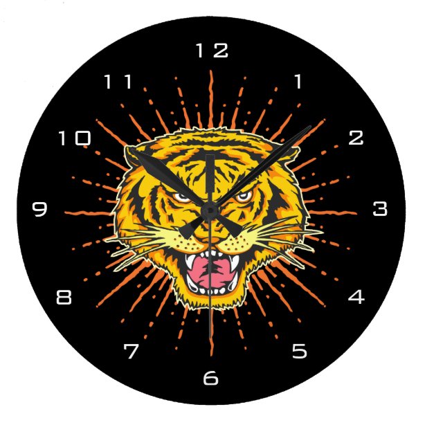Tiger Wall Clocks Zazzle UK