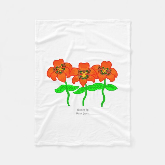 Beautiful Tiger Lilies Fleece Blanket (Front)