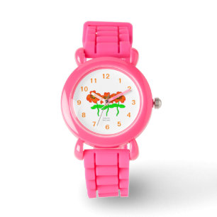 Beautiful Tiger Lilies Kid's Pink Glitter Watch