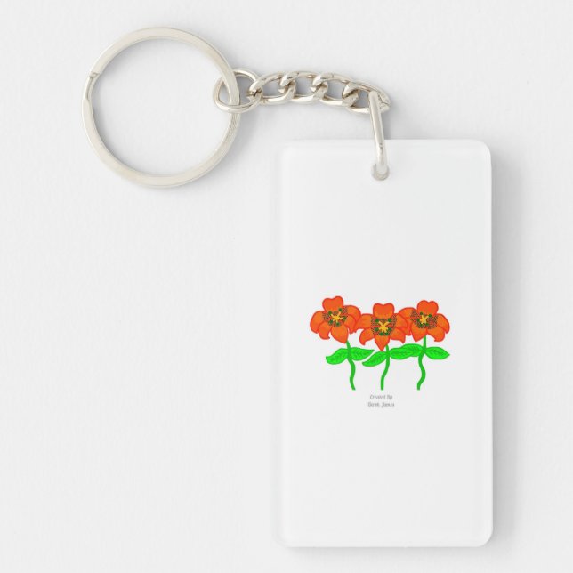 Beautiful Tiger Lilies Rectangle Keychain (Front)