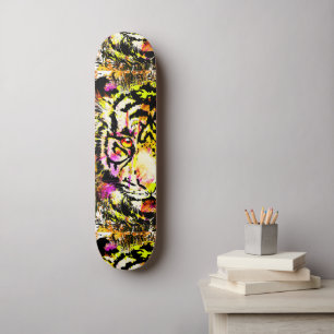 Beautiful Tiger Skateboard - Yellow Tiger Skate