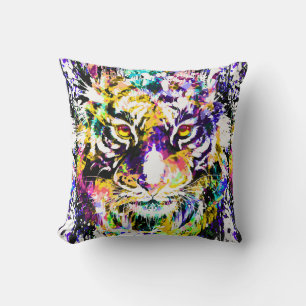 Beautiful Tiger Throw Pillow Colourful Tiger