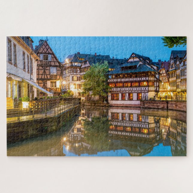 Beautiful Timbered Houses Strasbourg France Travel Jigsaw Puzzle (Horizontal)