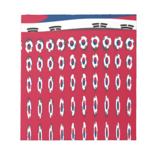 Beautiful Tiny Korean Flag Design A Red Base Print Notepad