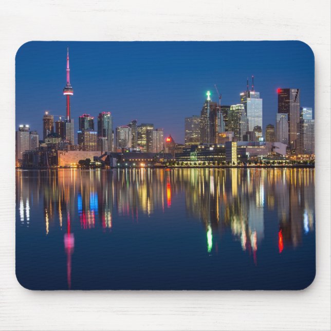 Beautiful Toronto Canada Evening Skyline Mouse Mat (Front)