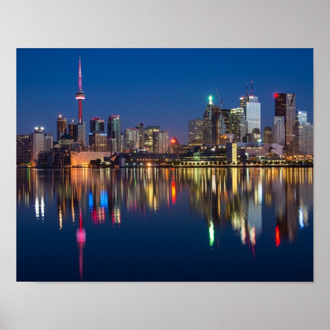 Beautiful Toronto Canada Evening Skyline Poster (Front)
