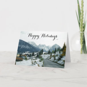 Beautiful Town Vienna Snowy Austria Landscape Holiday Card