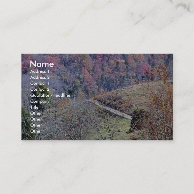 Beautiful Track On The Mountains Full Of Orange An Business Card (Front)