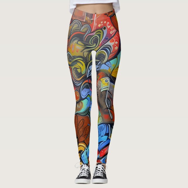 Beautiful Traditional Abstract Art Leggings (Front)