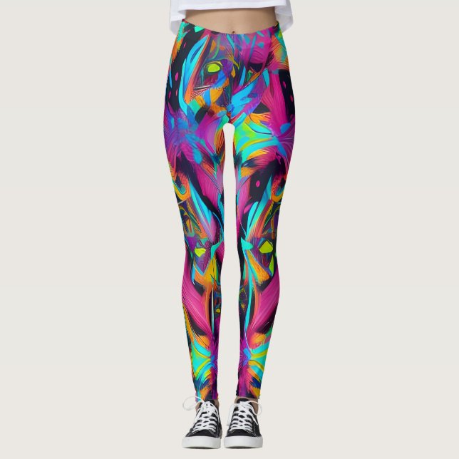 Beautiful Traditional Abstract Art Leggings (Front)