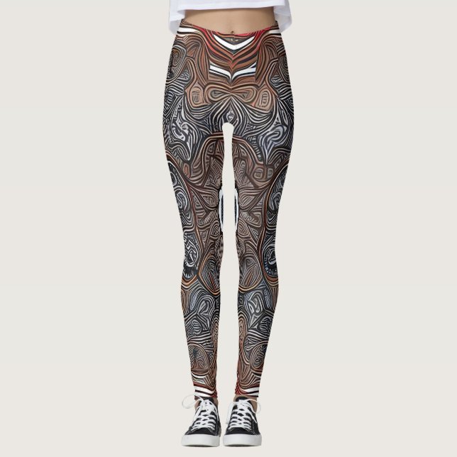 Beautiful Traditional Abstract Art Leggings (Front)