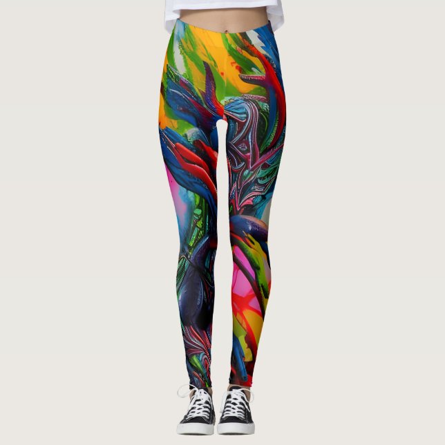 Beautiful Traditional Abstract Art Leggings (Front)