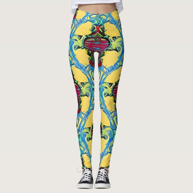 Beautiful Traditional Abstract Art Leggings (Front)