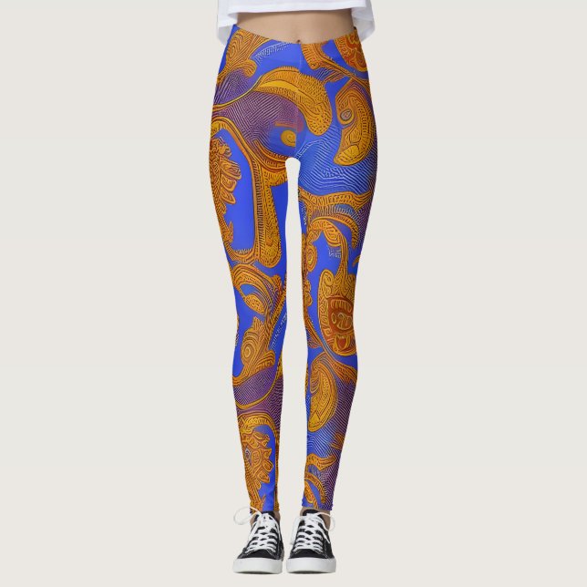 Beautiful Traditional Abstract Art Leggings (Front)