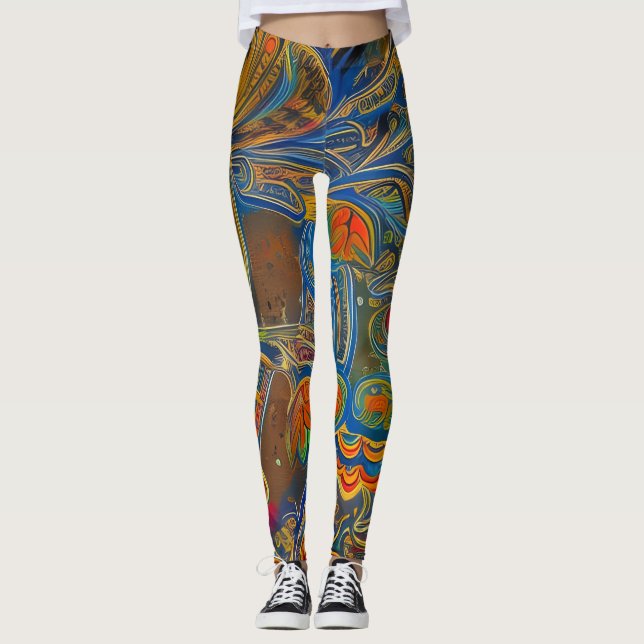 Beautiful Traditional Abstract Art Leggings (Front)