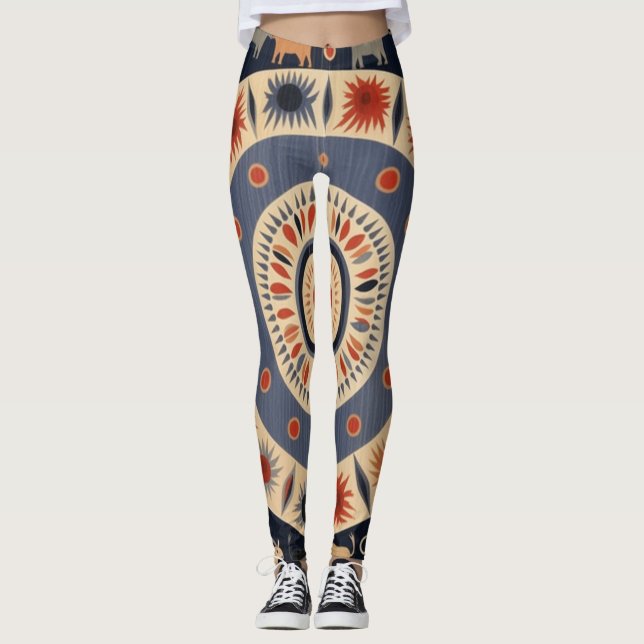 Beautiful Traditional Abstract Art Leggings (Front)