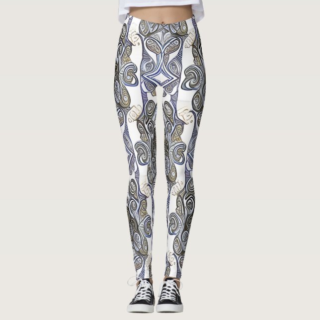 Beautiful Traditional Abstract Art Leggings (Front)