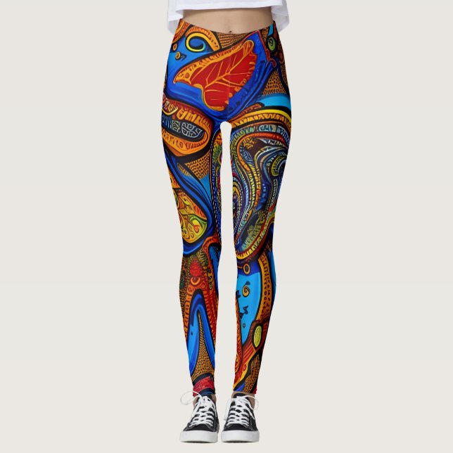 Beautiful Traditional abstract Leggings (Front)