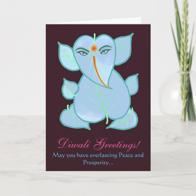 Beautiful Traditional Diwali Greetings Card (Front)