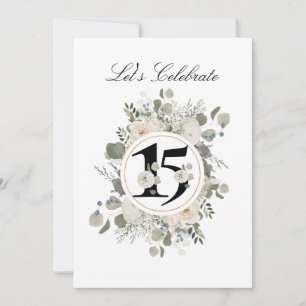 Beautiful Traditional Floral 15 ANNIVERSARY  Invitation