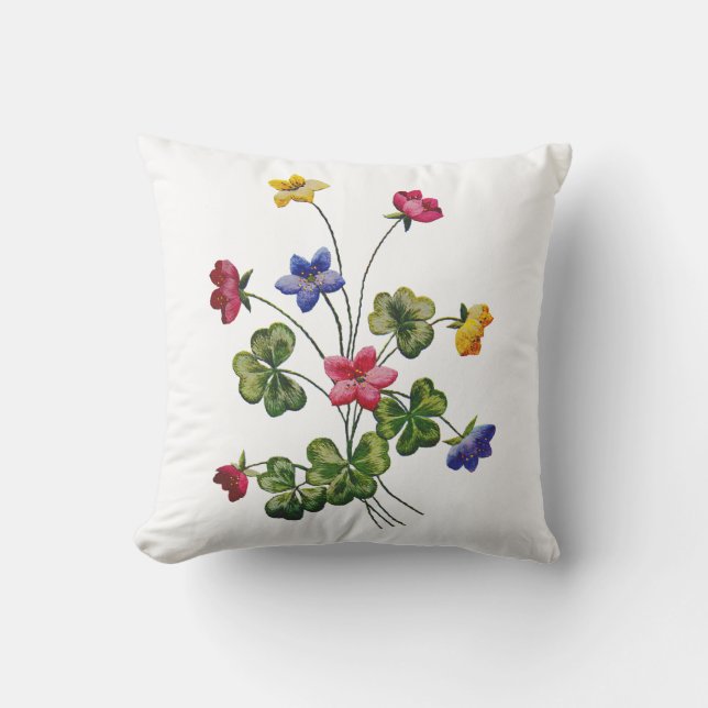 Beautiful Traditional Jacobean Crewel Embroidery Cushion (Front)