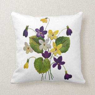 Beautiful Traditional Jacobean Crewel Embroidery P Cushion