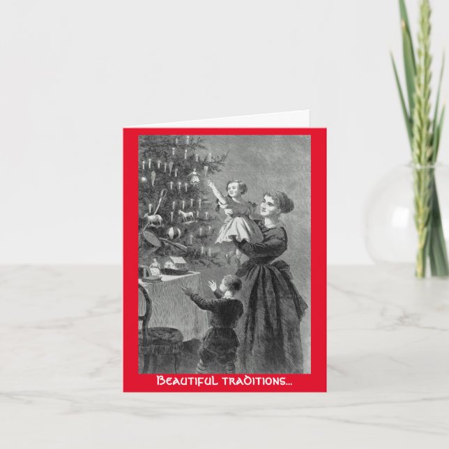 Beautiful traditions Christmas Tree greeting card (Front)