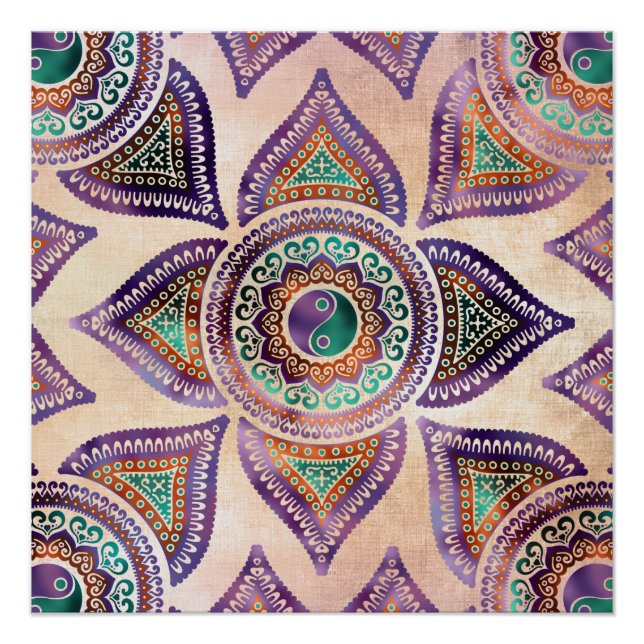 Beautiful Translucent Yin yang symbol pastel Poster (Front)