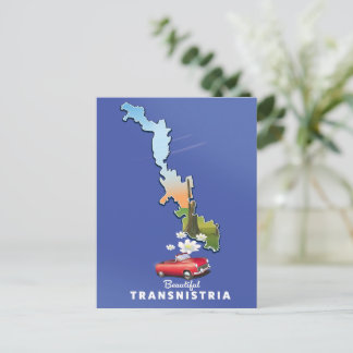 Beautiful Transnistria map Invitation Postcard