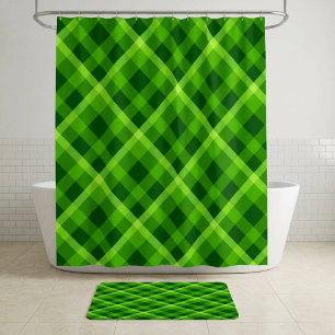 Beautiful Tree Green Plaid Shower Curtain