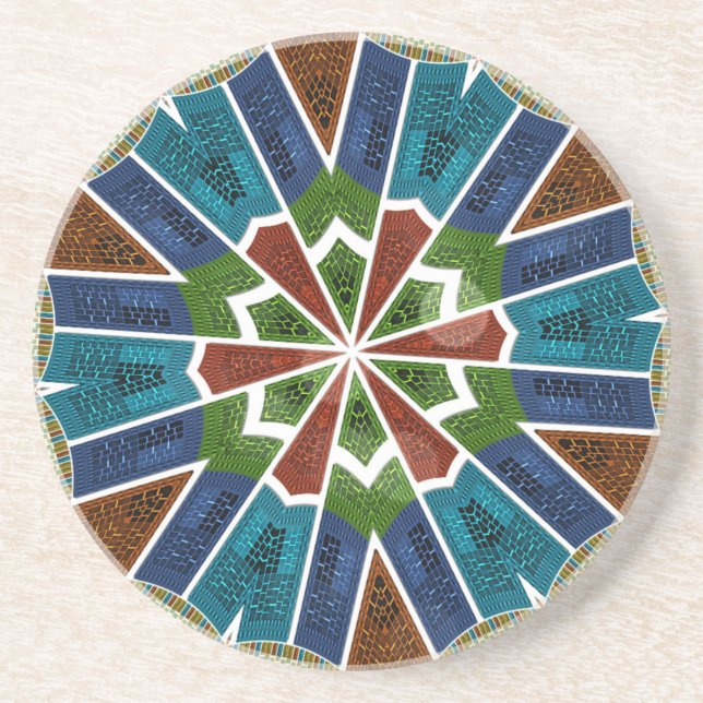 Beautiful Trendy Asian Textile Design Art Print Coaster (Front)
