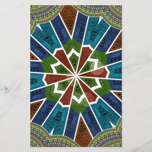 Beautiful Trendy Asian Textile Design Art Print Stationery (Front)