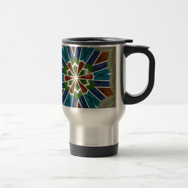 Beautiful Trendy Asian Textile Design Art Print Travel Mug (Right)