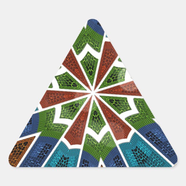 Beautiful Trendy Asian Textile Design Art Print Triangle Sticker (Front)