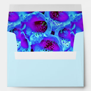 Beautiful Trendy Chic Blue Purple Flowers  Envelope