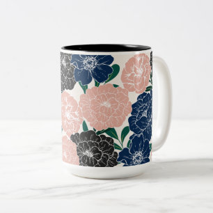Beautiful Trendy Flower Two-Tone Coffee Mug