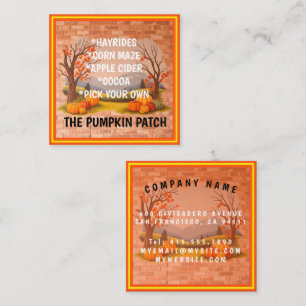 Beautiful Trendy Happy Thanksgiving Fall Square Business Card