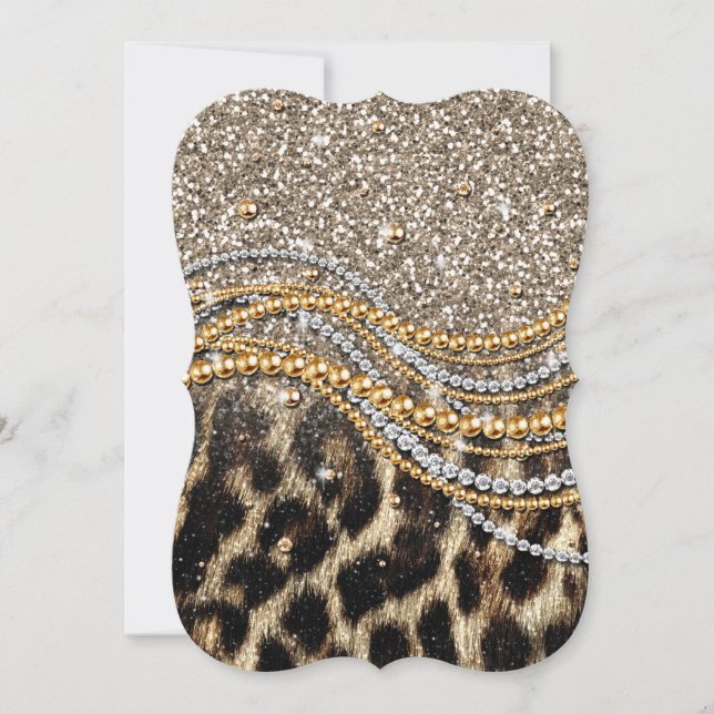 Beautiful trendy leopard faux animal print (Front)