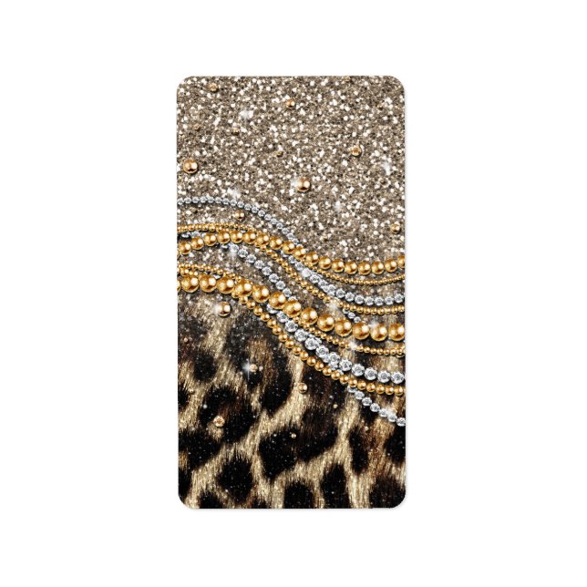 Beautiful Trendy Leopard Faux Animal Print Label (Front)