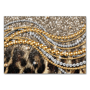 Beautiful Trendy Leopard Faux Animal Print Table Number
