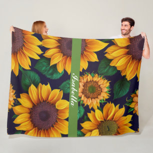 Beautiful Trendy Sunflower Collection Fleece Blanket
