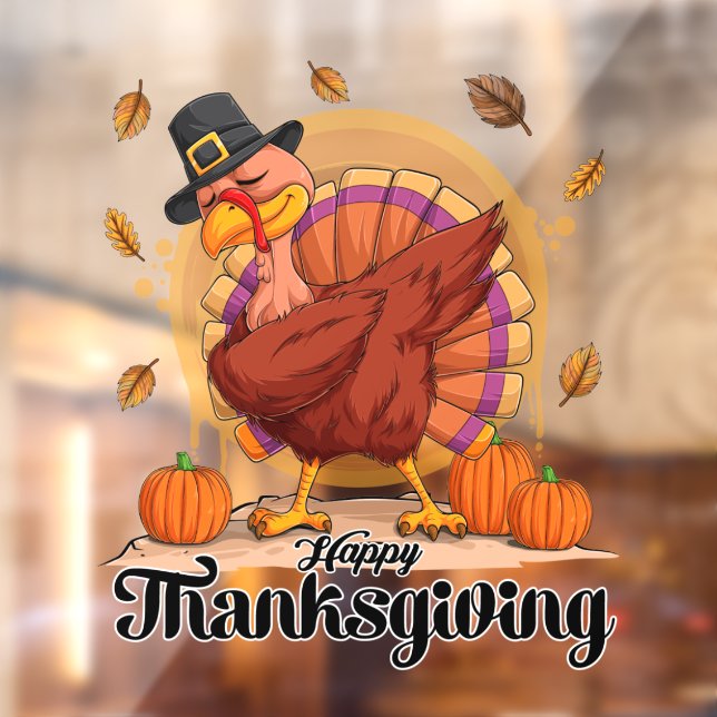 Beautiful Trendy Thanksgiving Autumn Collection Window Cling (Sheet 2)